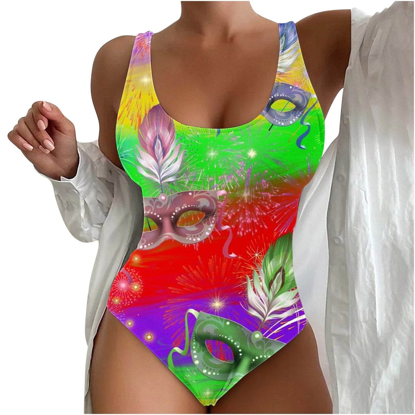 Women’s Seaside Beach Swimsuit - 3D Contrast Stylish One-Piece S-4XL - Buy Center