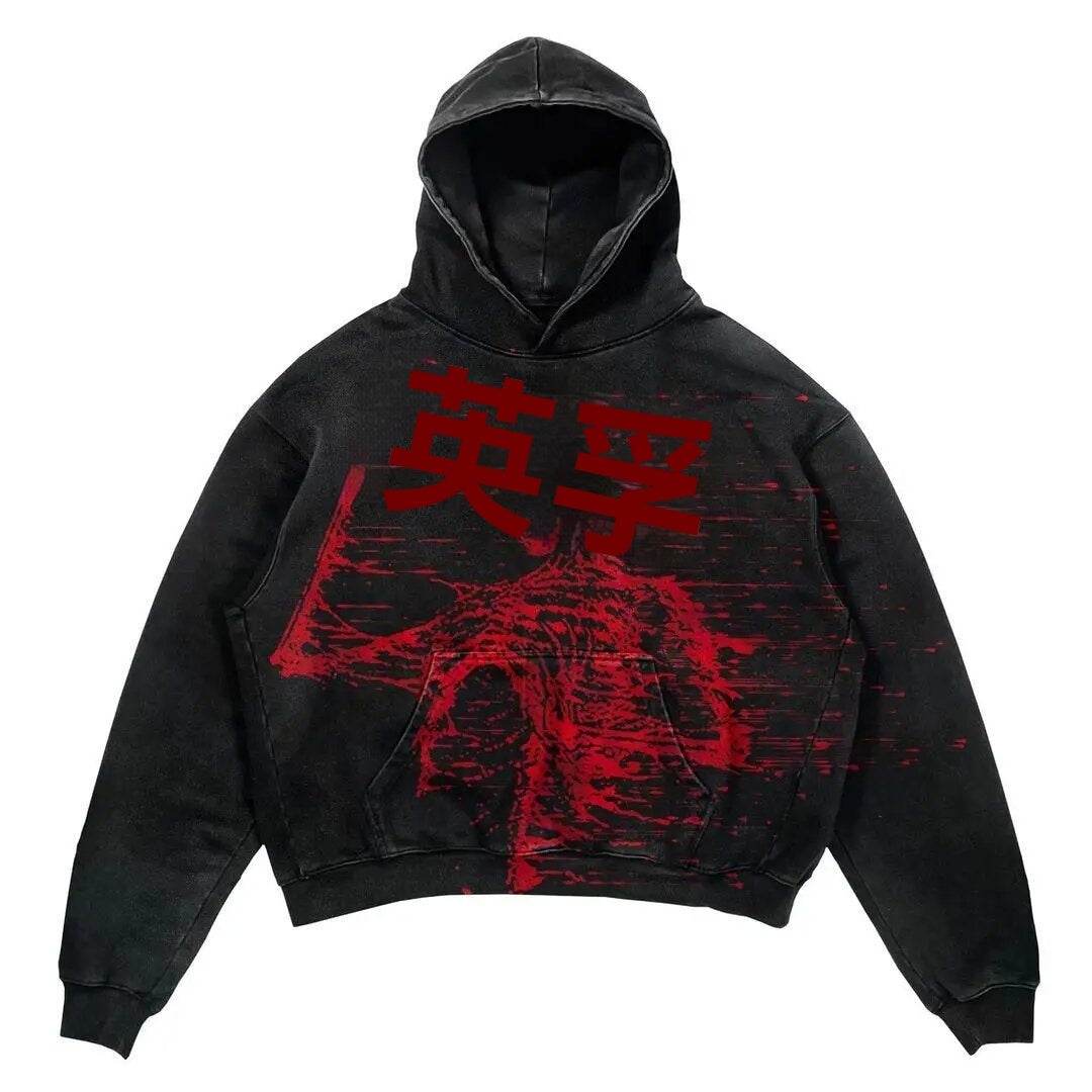 Hip Hop Retro Harajuku Hoodie for Men - Trendy Pullover Sports Sweater - Buy Center