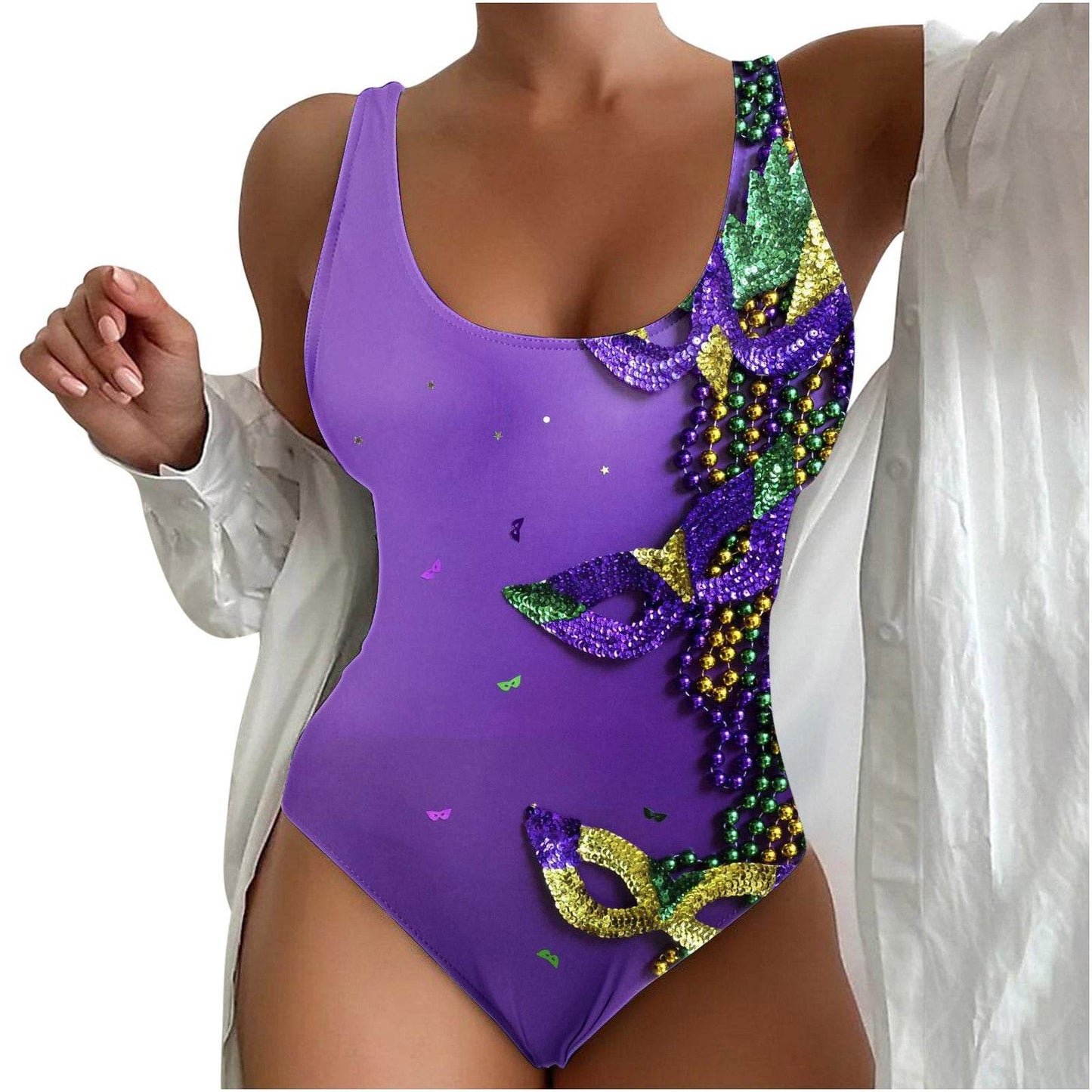 Women’s Seaside Beach Swimsuit - 3D Contrast Stylish One-Piece S-4XL - Buy Center