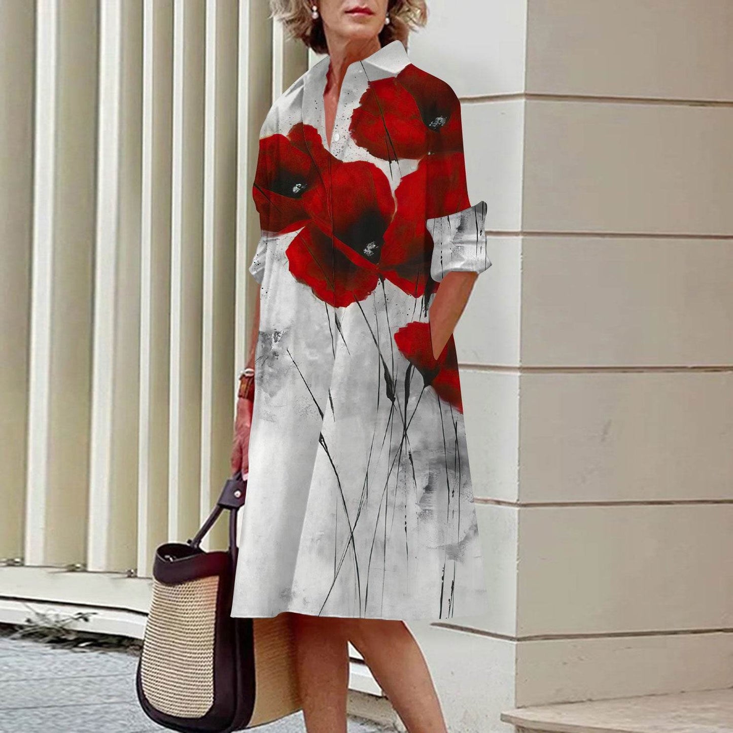 Women's 3D Floral A-Line Dress - Stylish & Comfortable for Every Occasion - Buy Center