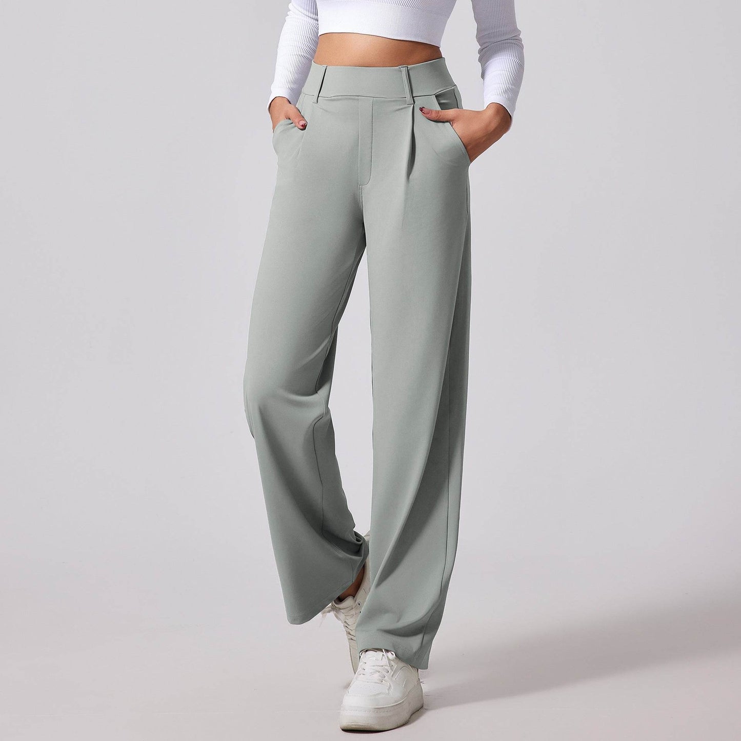 Ladies Wide Leg Pants - Casual Dungarees in Black, Gray & Brown - Buy Center