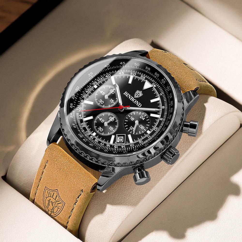 Men's Ultra-Thin Leather Watch - Waterproof & Luminous for Style 2025 - Buy Center