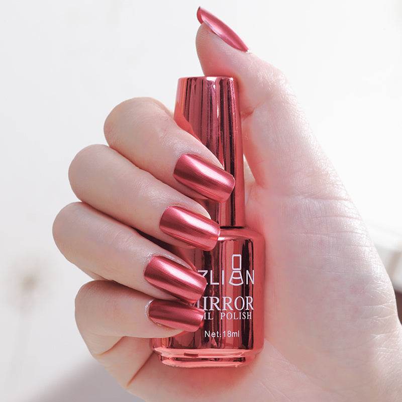 Mirror Silver Nail Polish - Metallic Stainless Steel Finish, 18ml - Buy Center
