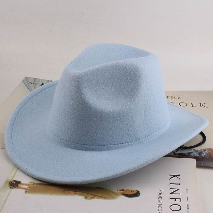 European & American Woolen Cowboy Hat - Stylish Adjustable Fit for All - Buy Center