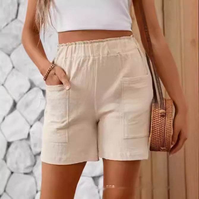 Trendy High Waist Stretch Shorts for Women - Casual & Comfortable Fit - Buy Center
