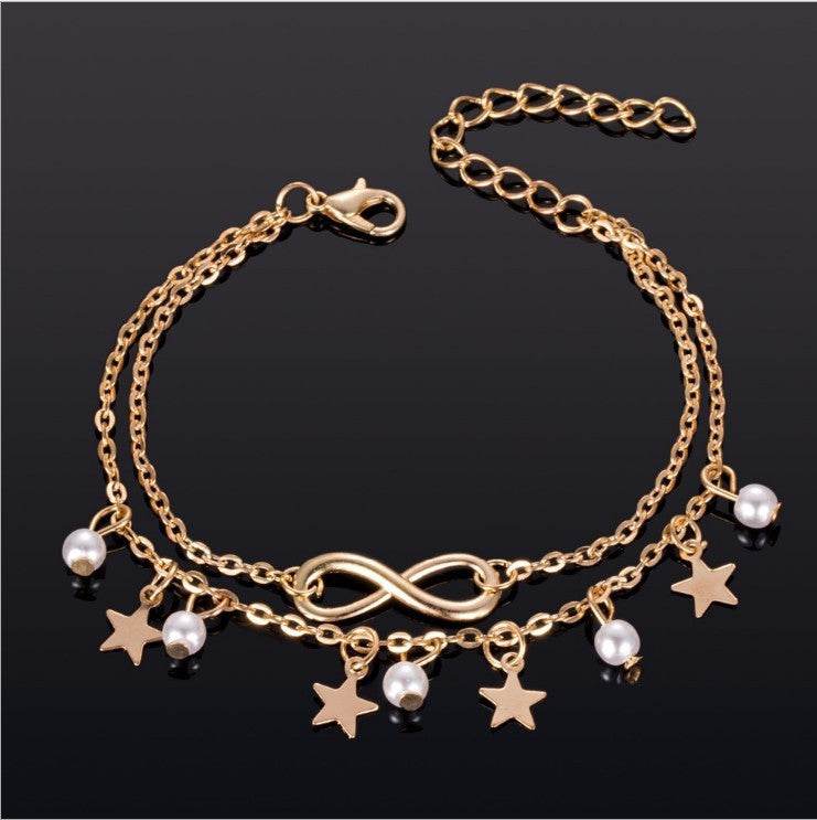 Bohemian Tassel Pearl Anklet - Elegant Adjustable Fashion Accessory - Buy Center