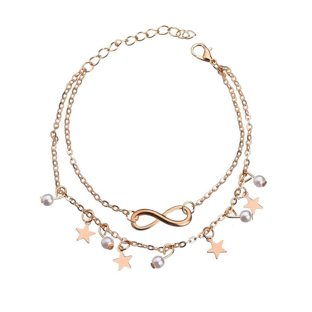 Bohemian Tassel Pearl Anklet - Elegant Adjustable Fashion Accessory - Buy Center