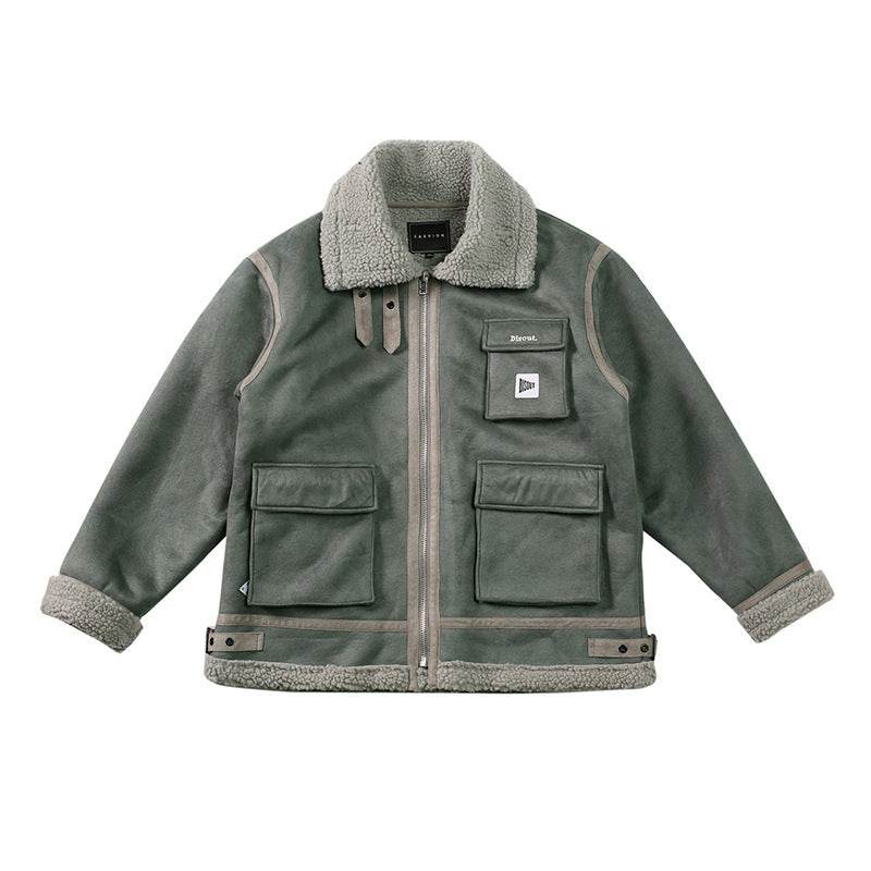 Trendy Thickened Warm Jacket - Genuine Leather & Stand-Up Collar Style - Buy Center