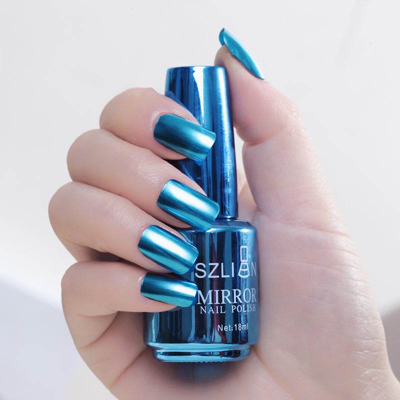 Mirror Silver Nail Polish - Metallic Stainless Steel Finish, 18ml - Buy Center