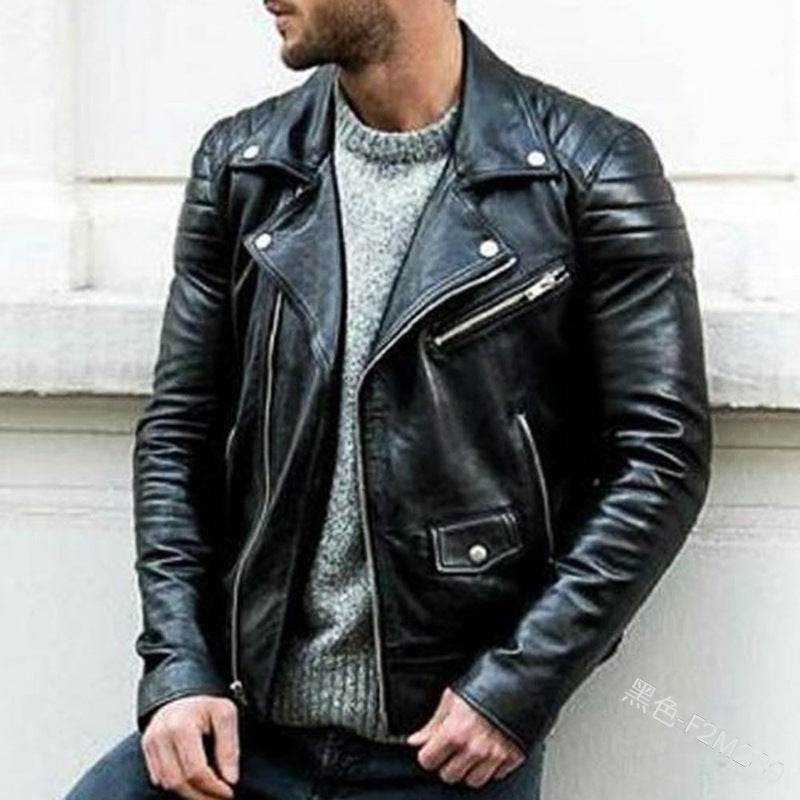 Men's PU Punk Leather Jacket - Stylish Stand Collar for Modern Fashion - Buy Center