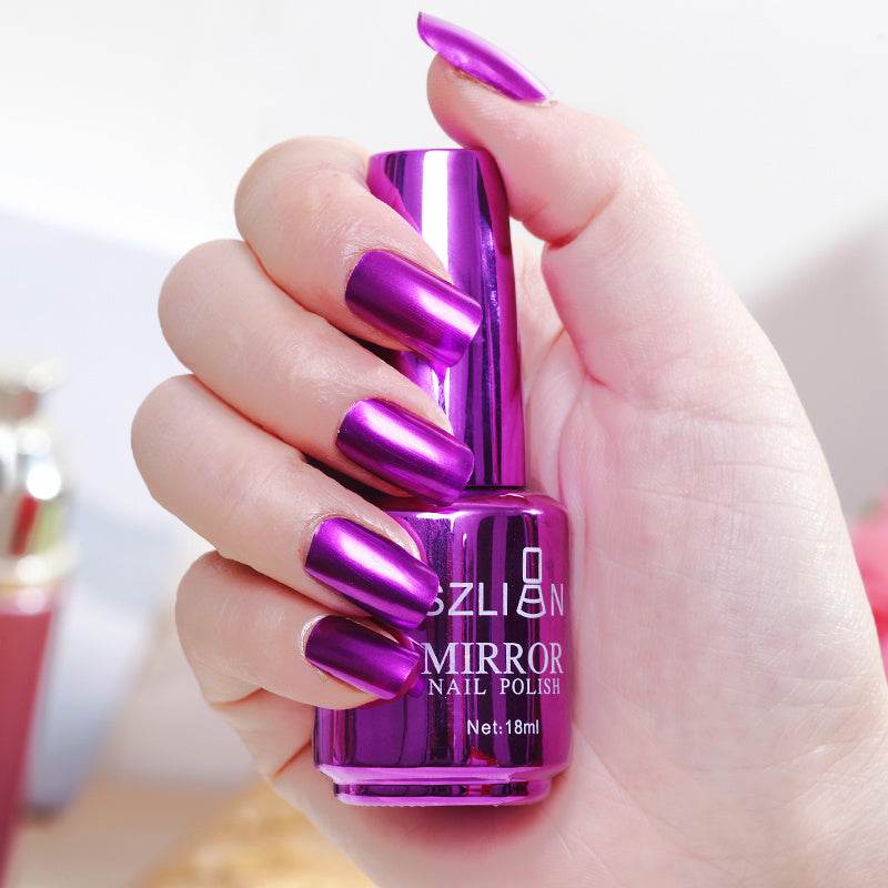 Mirror Silver Nail Polish - Metallic Stainless Steel Finish, 18ml - Buy Center