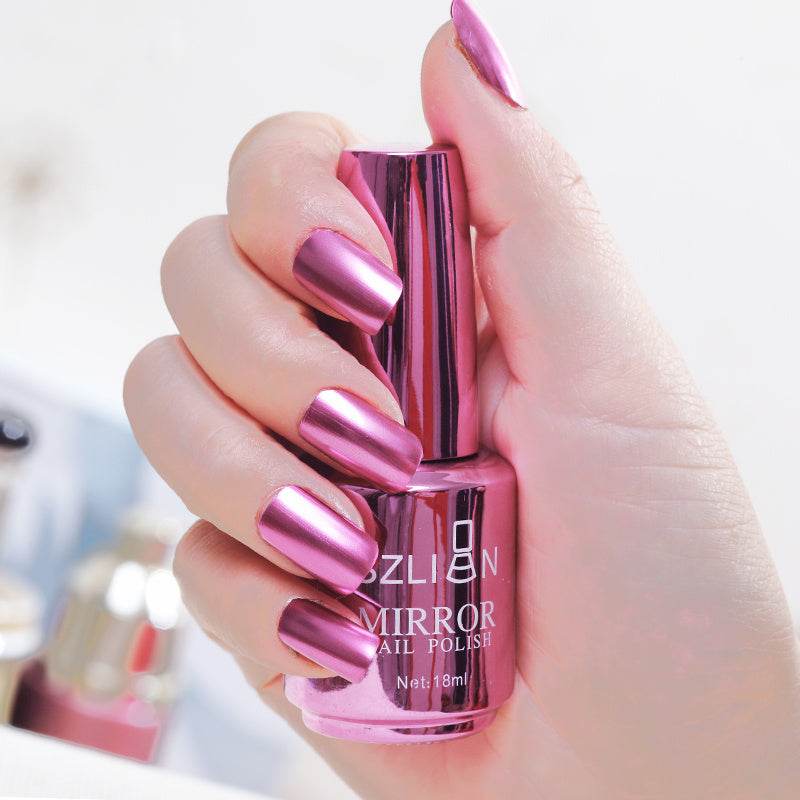 Mirror Silver Nail Polish - Metallic Stainless Steel Finish, 18ml - Buy Center