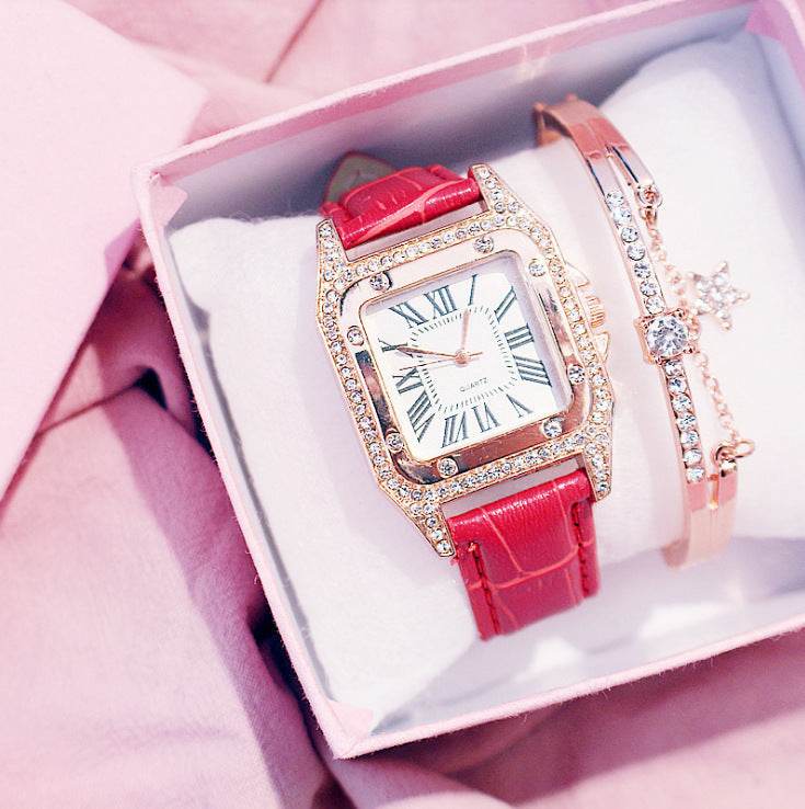 Elegant Square Dial Quartz Watch - Waterproof Lovers' Timepiece 2025 - Buy Center
