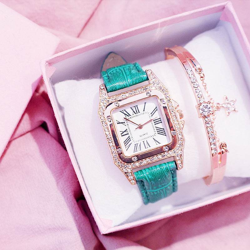 Elegant Square Dial Quartz Watch - Waterproof Lovers' Timepiece 2025 - Buy Center
