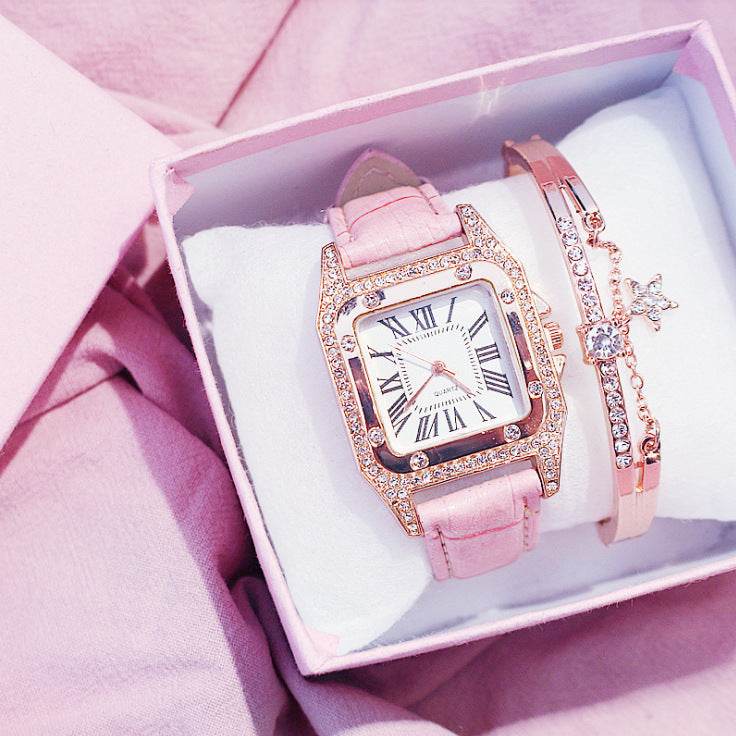 Elegant Square Dial Quartz Watch - Waterproof Lovers' Timepiece 2025 - Buy Center