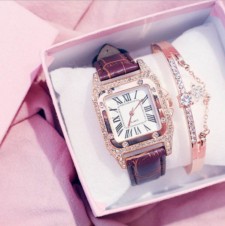 Elegant Square Dial Quartz Watch - Waterproof Lovers' Timepiece 2025 - Buy Center