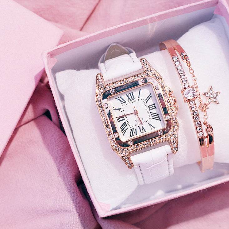 Elegant Square Dial Quartz Watch - Waterproof Lovers' Timepiece 2025 - Buy Center