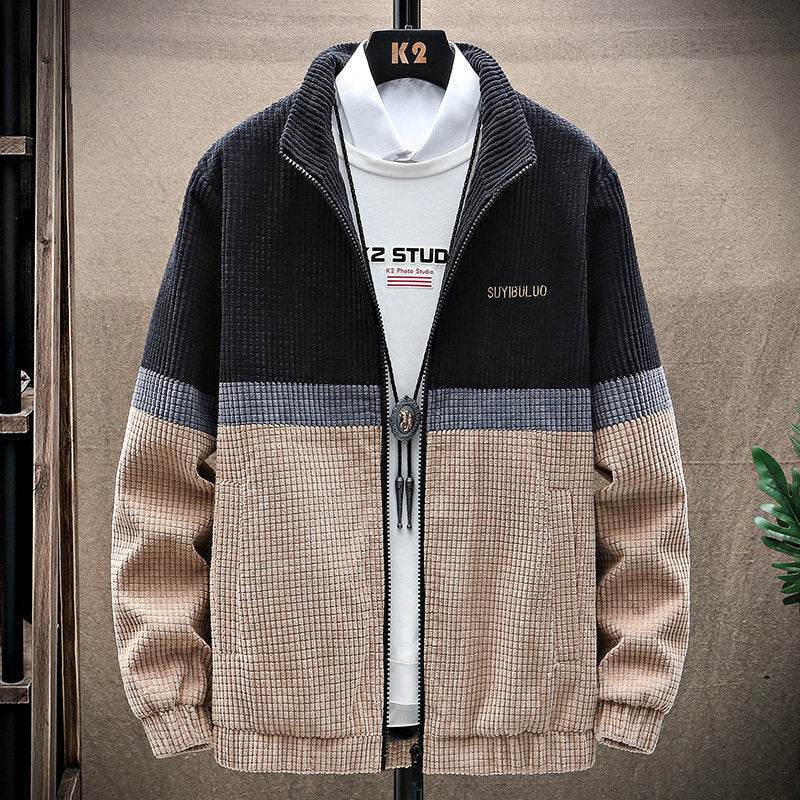 Men's Casual Stand-Up Collar Jacket - Genuine Leather Baseball Style - Buy Center
