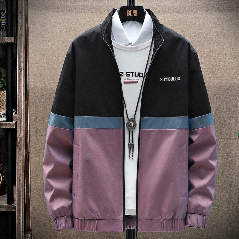 Men's Casual Stand-Up Collar Jacket - Genuine Leather Baseball Style - Buy Center