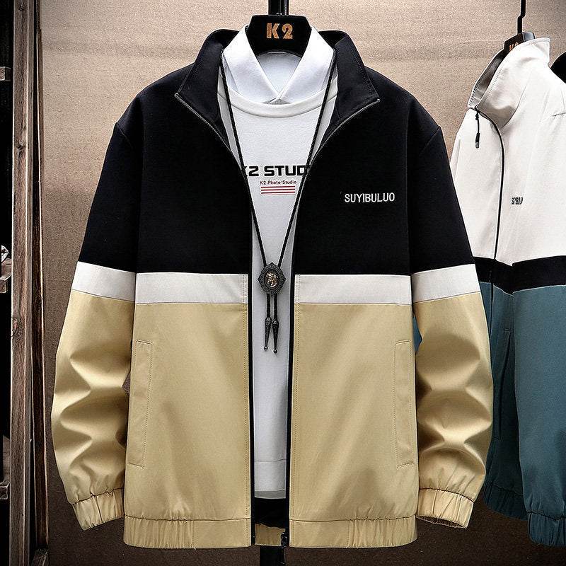 Men's Casual Stand-Up Collar Jacket - Genuine Leather Baseball Style - Buy Center