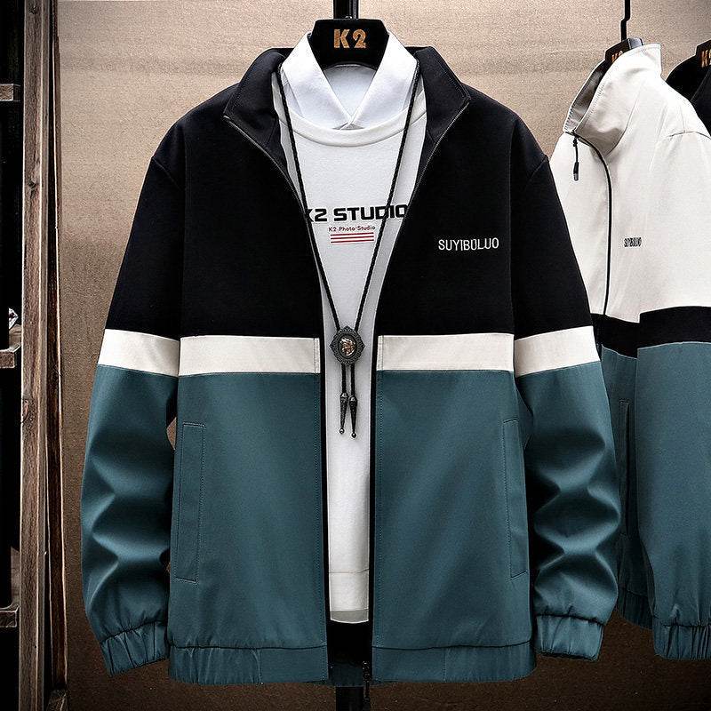 Men's Casual Stand-Up Collar Jacket - Genuine Leather Baseball Style - Buy Center