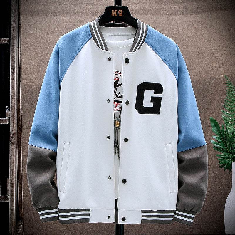 Men's Casual Stand-Up Collar Jacket - Genuine Leather Baseball Style - Buy Center