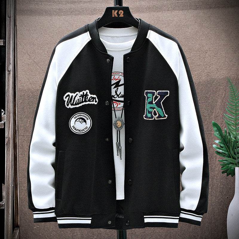 Men's Casual Stand-Up Collar Jacket - Genuine Leather Baseball Style - Buy Center