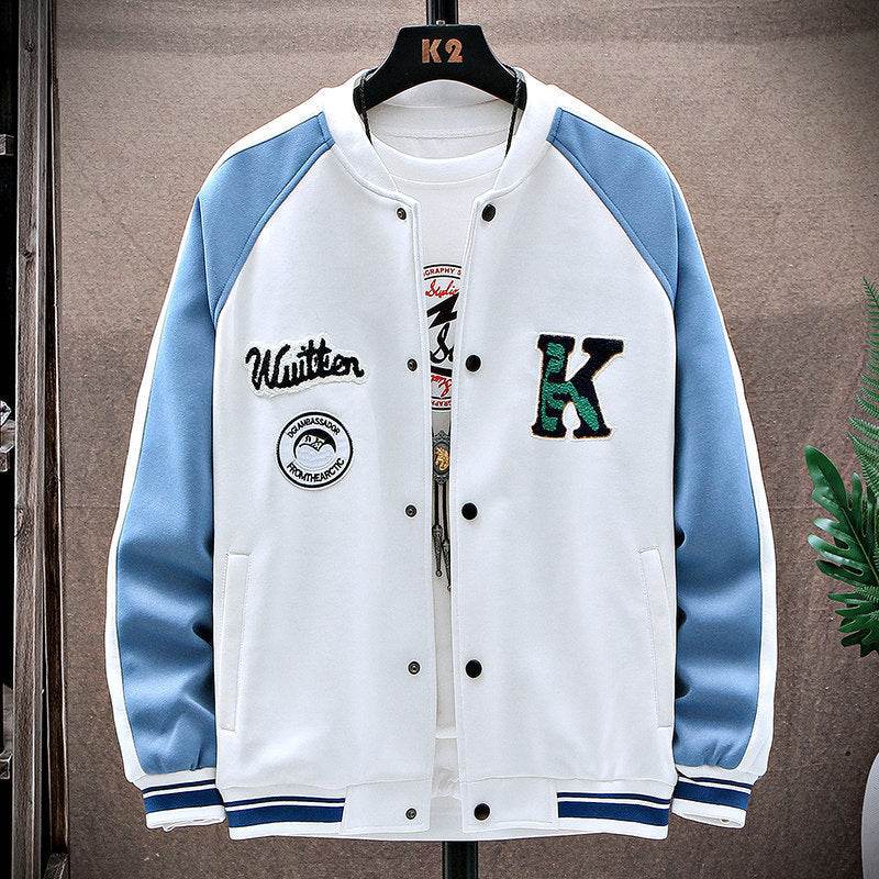 Men's Casual Stand-Up Collar Jacket - Genuine Leather Baseball Style - Buy Center