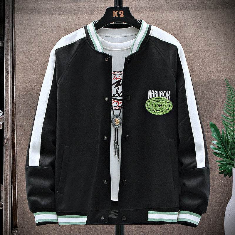 Men's Casual Stand-Up Collar Jacket - Genuine Leather Baseball Style - Buy Center