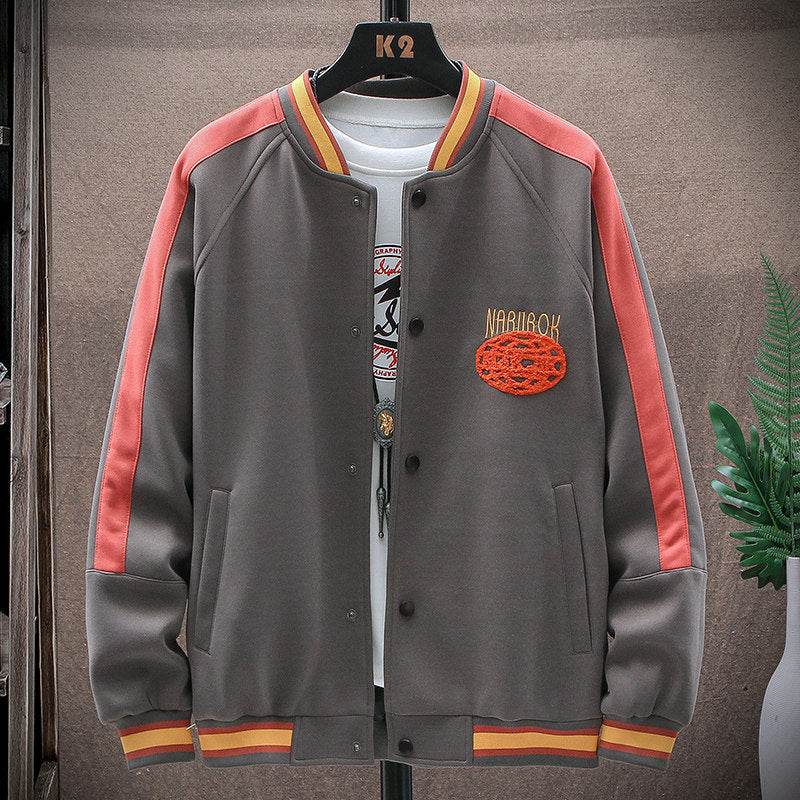 Men's Casual Stand-Up Collar Jacket - Genuine Leather Baseball Style - Buy Center