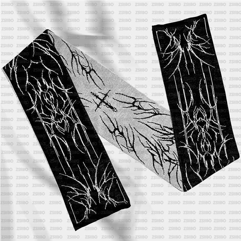 Dark Street Style Warm Scarf - Unique Jacquard Winter Accessory for All - Buy Center