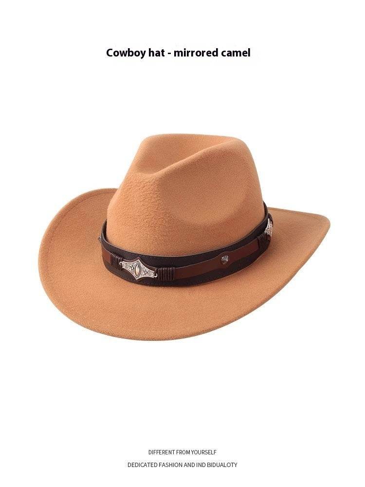 European & American Woolen Cowboy Hat - Stylish Adjustable Fit for All - Buy Center