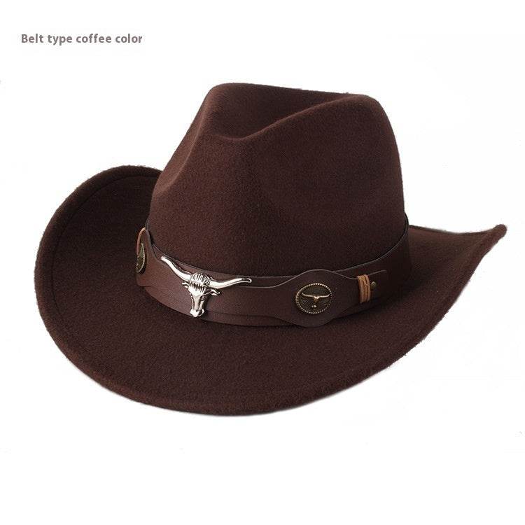 European & American Woolen Cowboy Hat - Stylish Adjustable Fit for All - Buy Center