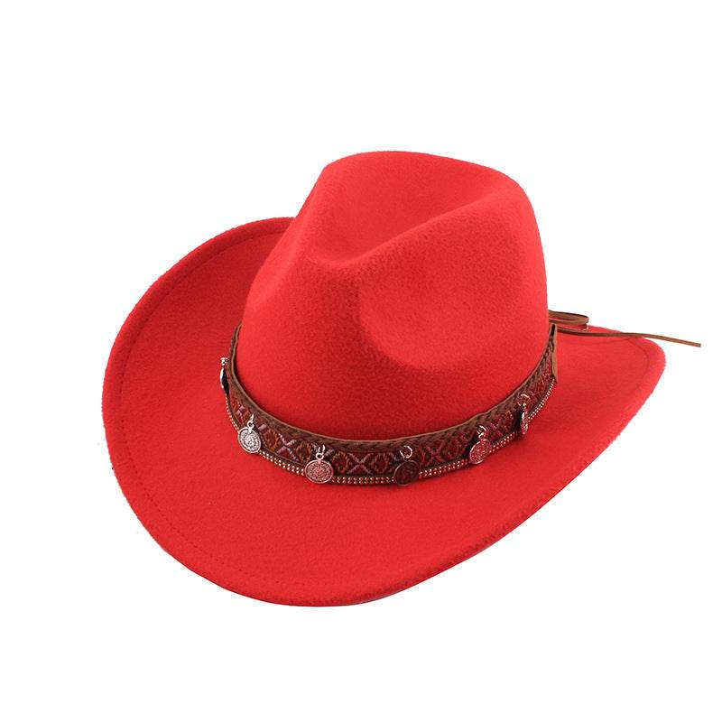 European & American Woolen Cowboy Hat - Stylish Adjustable Fit for All - Buy Center