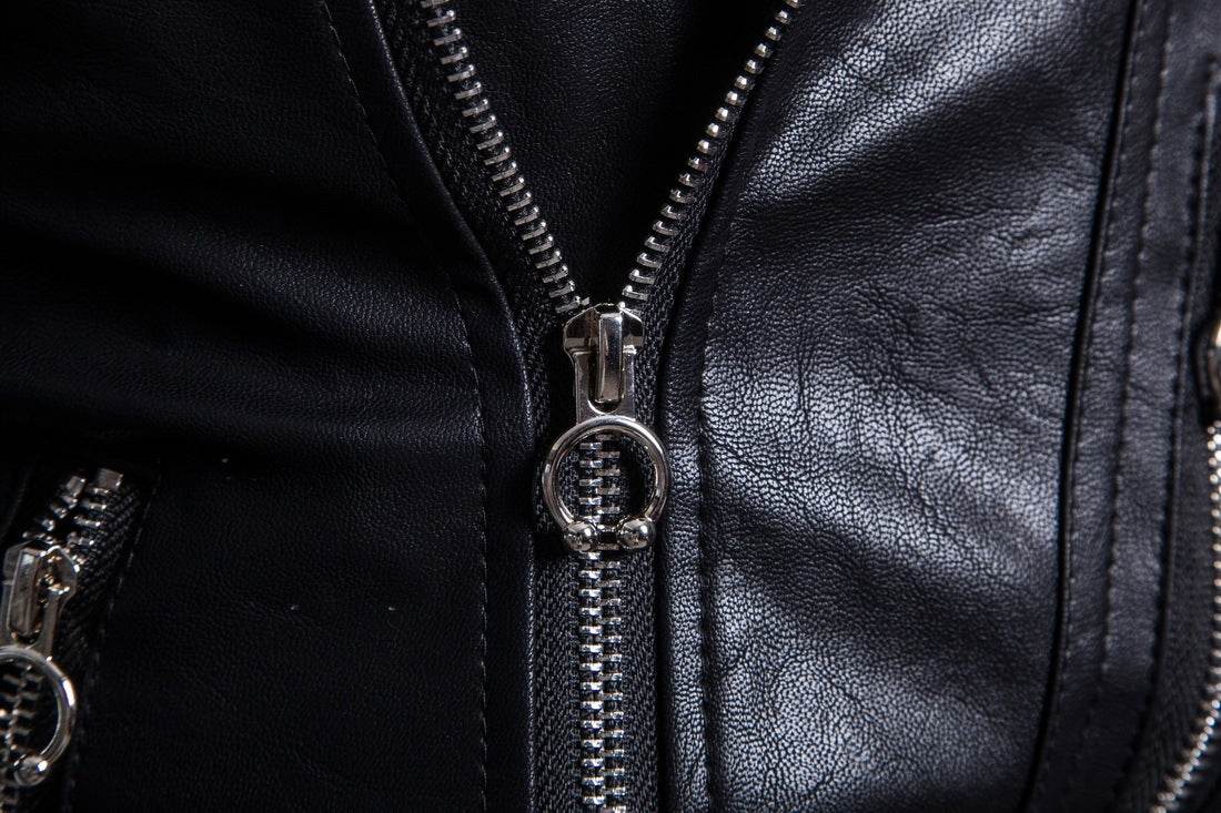 Men's Multi Zip Leather Coat - Stylish Genuine Leather Motorcycle Jacket - Buy Center