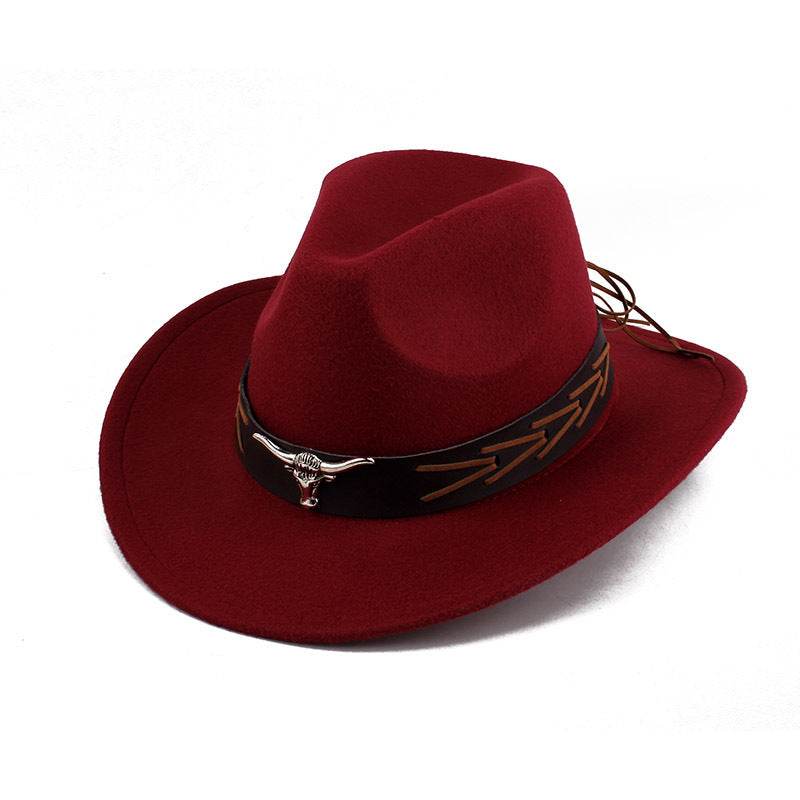 European & American Woolen Cowboy Hat - Stylish Adjustable Fit for All - Buy Center