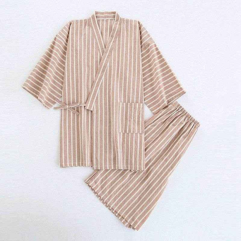 Washed Cotton Thin Striped Pajamas - Comfortable Sleepwear Set For All