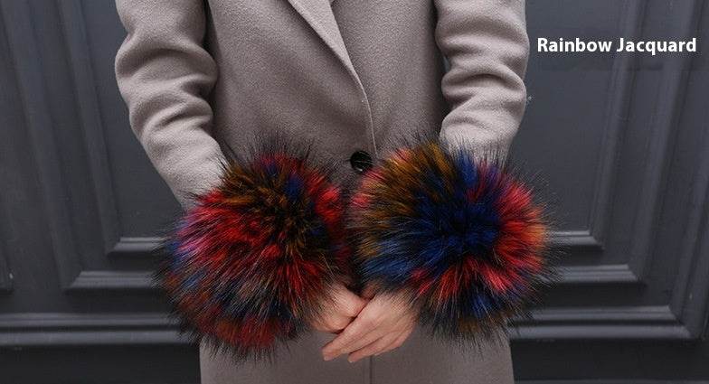 Imitation Rabbit Hair Wristband Cuffs - Cozy & Stylish Winter Accessory - Buy Center