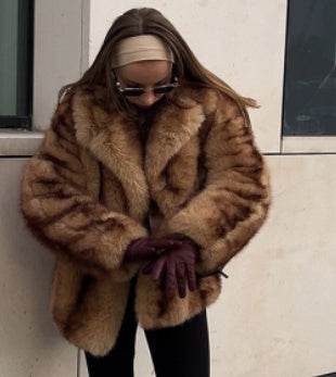 Street Fur Coat for Women - Cozy Short Brown Top, Modern Style 2025 - Buy Center