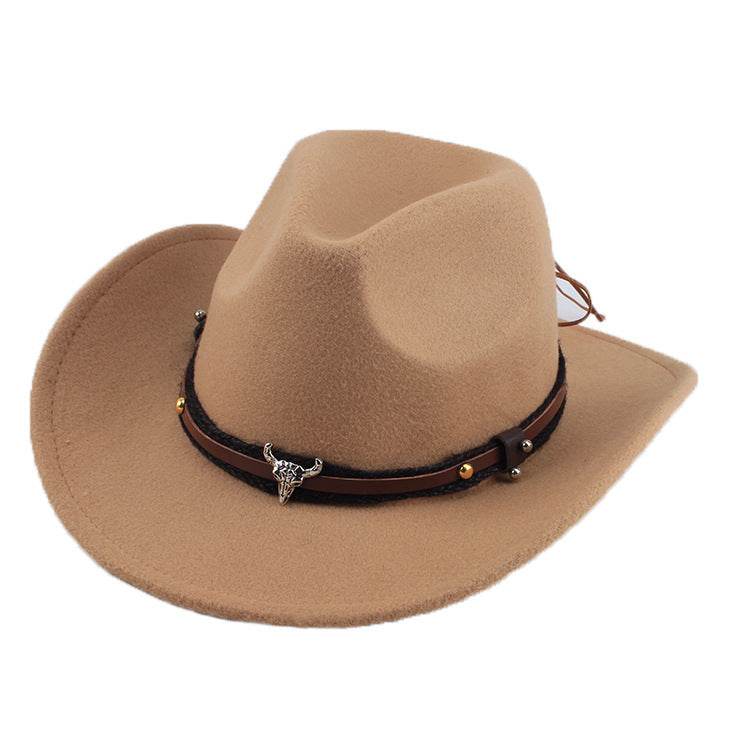 European & American Woolen Cowboy Hat - Stylish Adjustable Fit for All - Buy Center