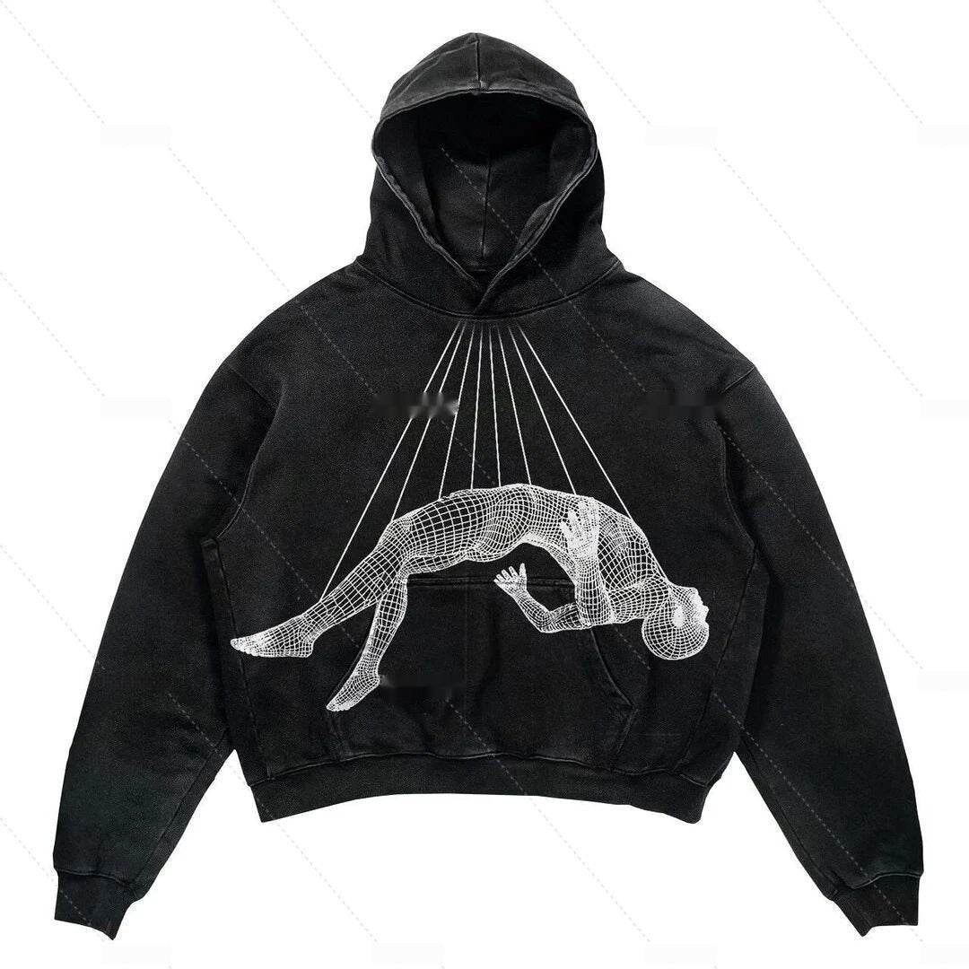 Hip Hop Retro Harajuku Hoodie for Men - Trendy Pullover Sports Sweater - Buy Center