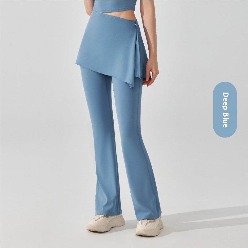 Nude Feel High Waist Bell Bottom Pants - Stylish Comfort & Detachable Skirt - Buy Center