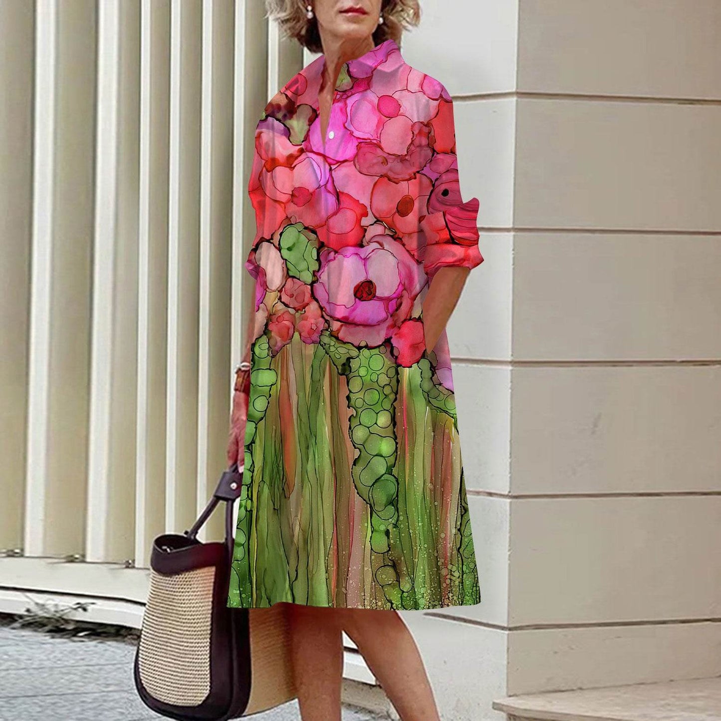 Women's 3D Floral A-Line Dress - Stylish & Comfortable for Every Occasion - Buy Center
