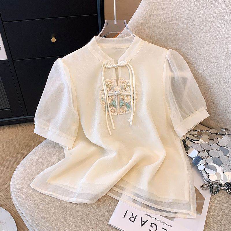Women's Summer Embroidered Chiffon Shirt - Lightweight & Stylish Blouse - Buy Center