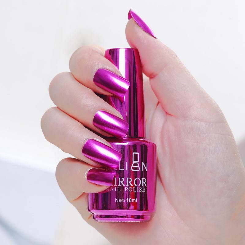 Mirror Silver Nail Polish - Metallic Stainless Steel Finish, 18ml - Buy Center