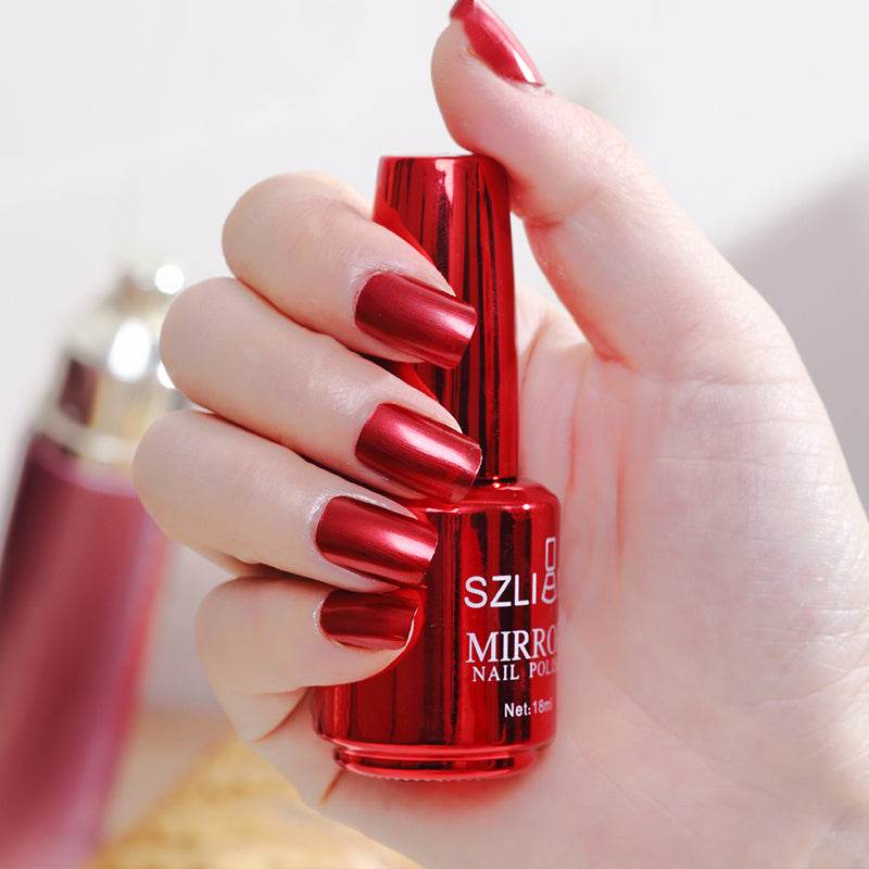 Mirror Silver Nail Polish - Metallic Stainless Steel Finish, 18ml - Buy Center