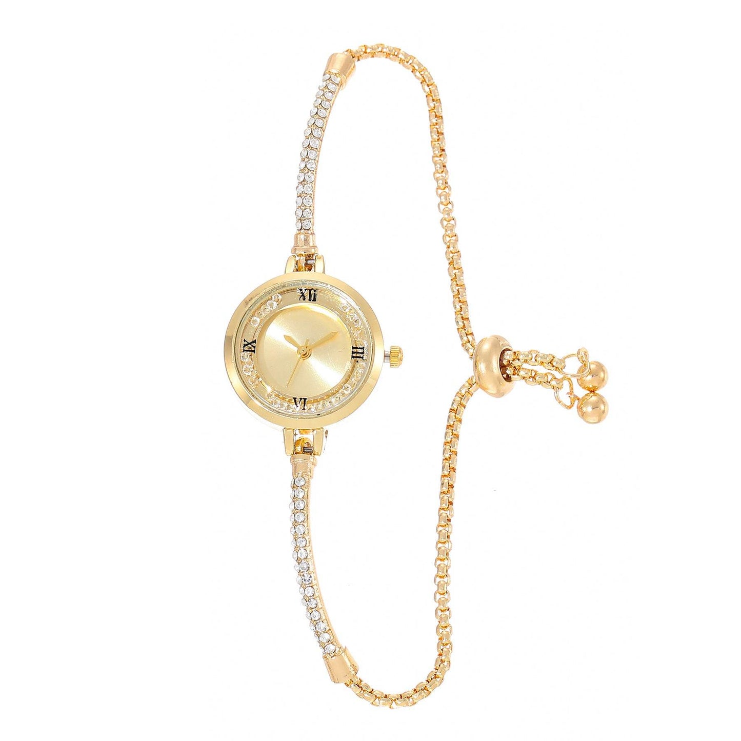 Fashion Diamond Round Women's Quartz Watch - Elegant Design & Calendar - Buy Center