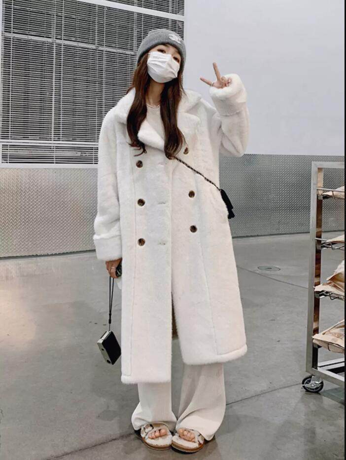 Stylish Long Thickened Artificial Mink Fur Overcoat - Winter Fashion Essential - Buy Center