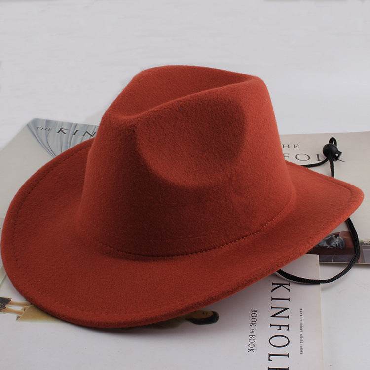 European & American Woolen Cowboy Hat - Stylish Adjustable Fit for All - Buy Center