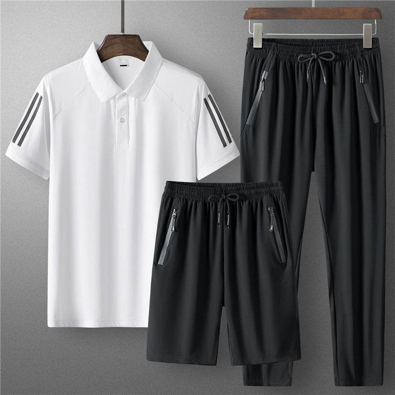 Men's Summer Ice Silk Casual Suit - Comfortable and Breathable Loungewear - Buy Center